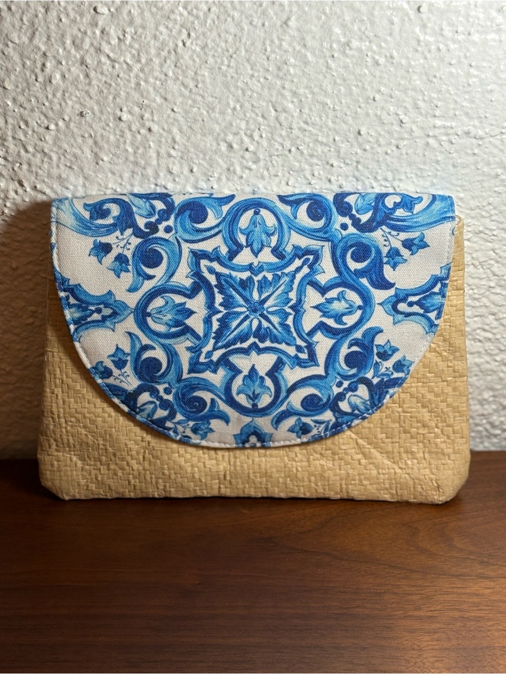 Dolce & Gabbana Light Blue Raffia clutch